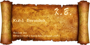 Kuhl Benedek névjegykártya