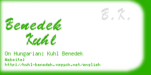 benedek kuhl business card